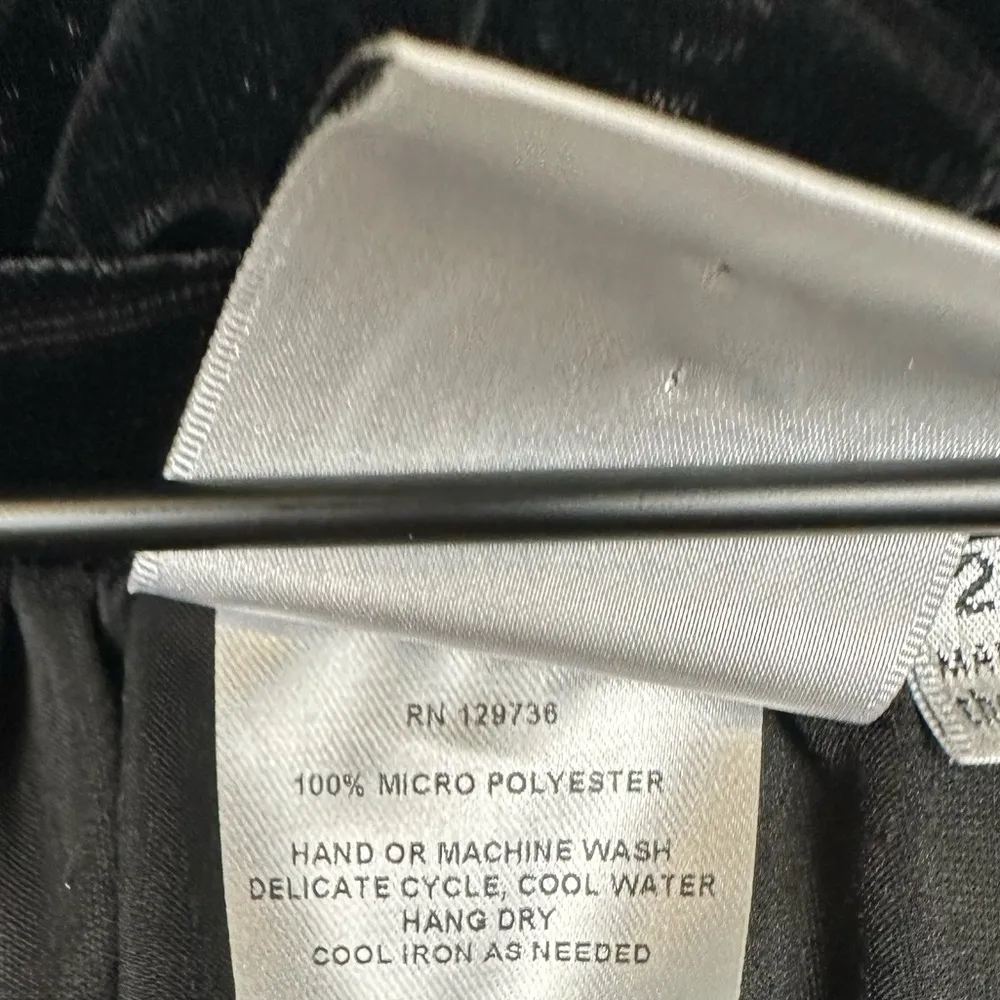 Finley Mary Jane Black Velvet Smocked Waist Ruffle Midi Dress Sz 2X - Image 10