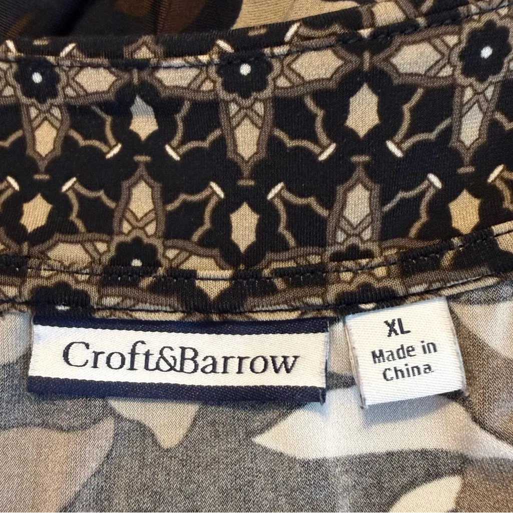 Croft & Barrow Floral Maxi Long Dress Faux Wrap Style Size XL Belted Office - Image 8