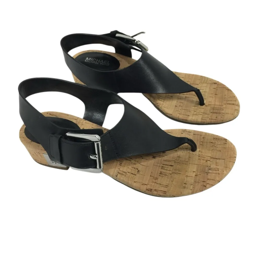Michael Michael Kore London Thong Black Sandals Size 5.5 - Image 2
