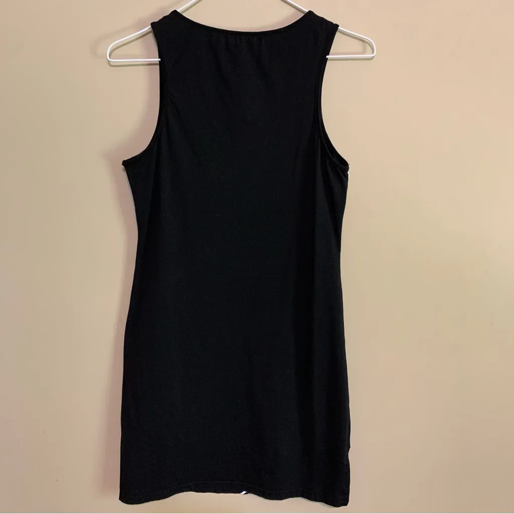 Goth Skeleton Mini Dress Black Bodycon Halloween White - Image 2