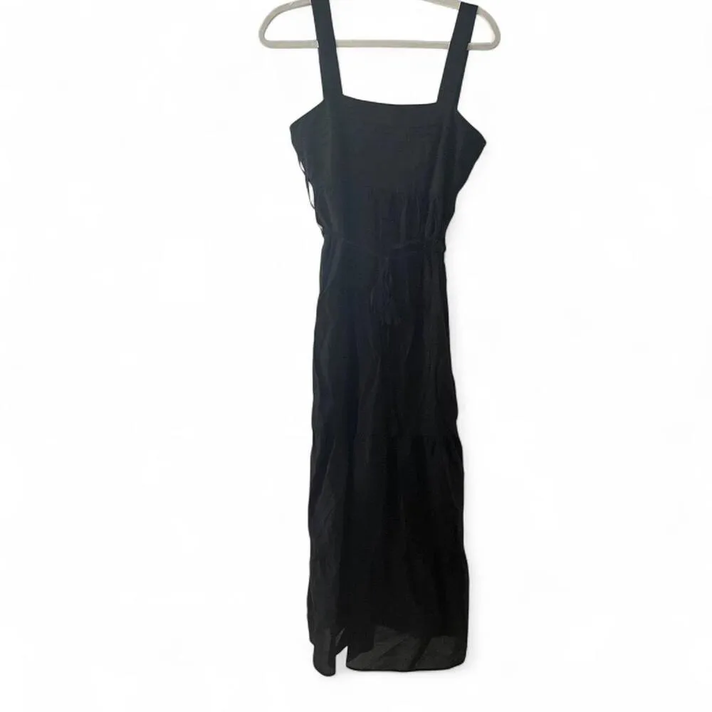 The Good Journey Empire Waist Tiered Cotton Sundress Black - Image 3