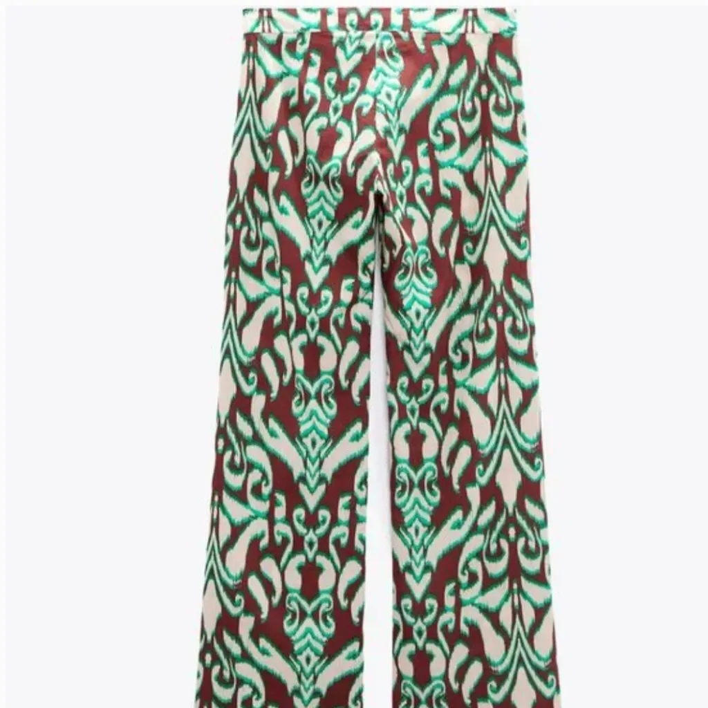 ZARA NWOT  Cotton Printed Pants Trouser - Image 6