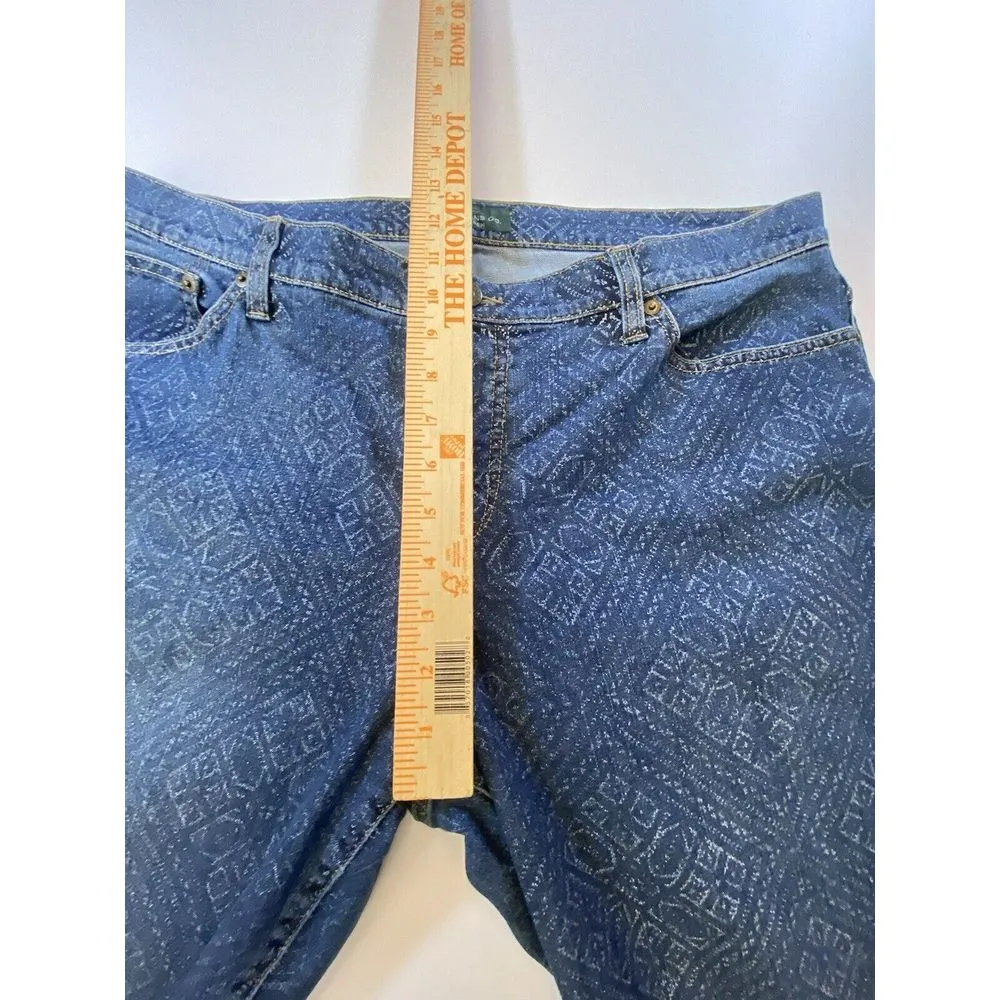 LRL Ralph Lauren‎ Jeans Boho Tribal Southwestern Aztec Print Sz 16 Straight Leg - Image 4