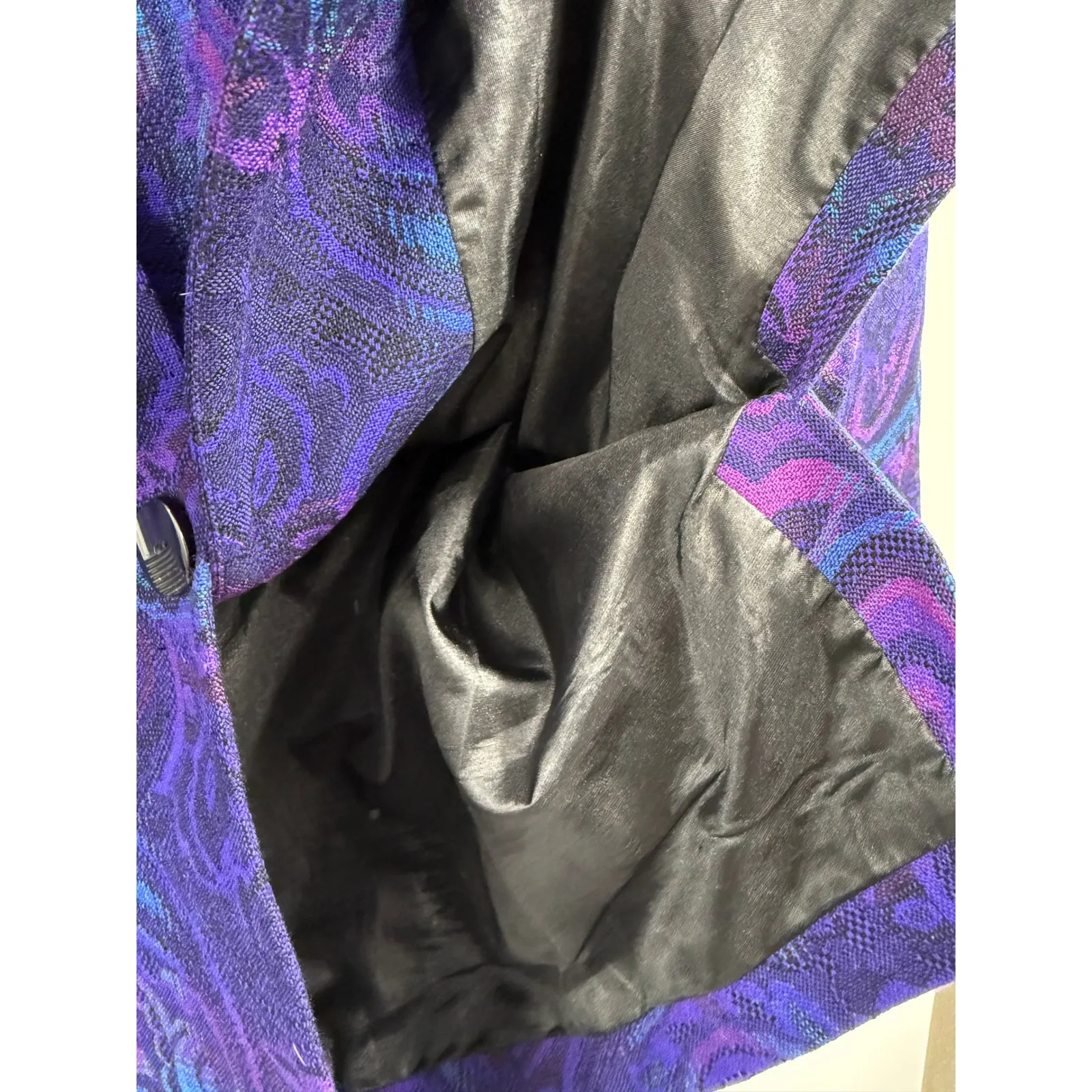 Vintage Pendleton Womens Wool Paisley Blazer Jacket Purple Blue Size 14 - Image 6