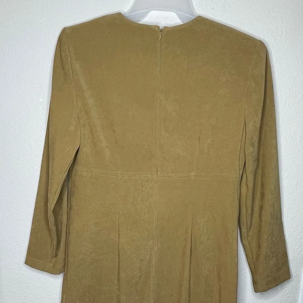 Positive Attitude Vegan‎ Suede Dress Tan Size 12 - Image 5