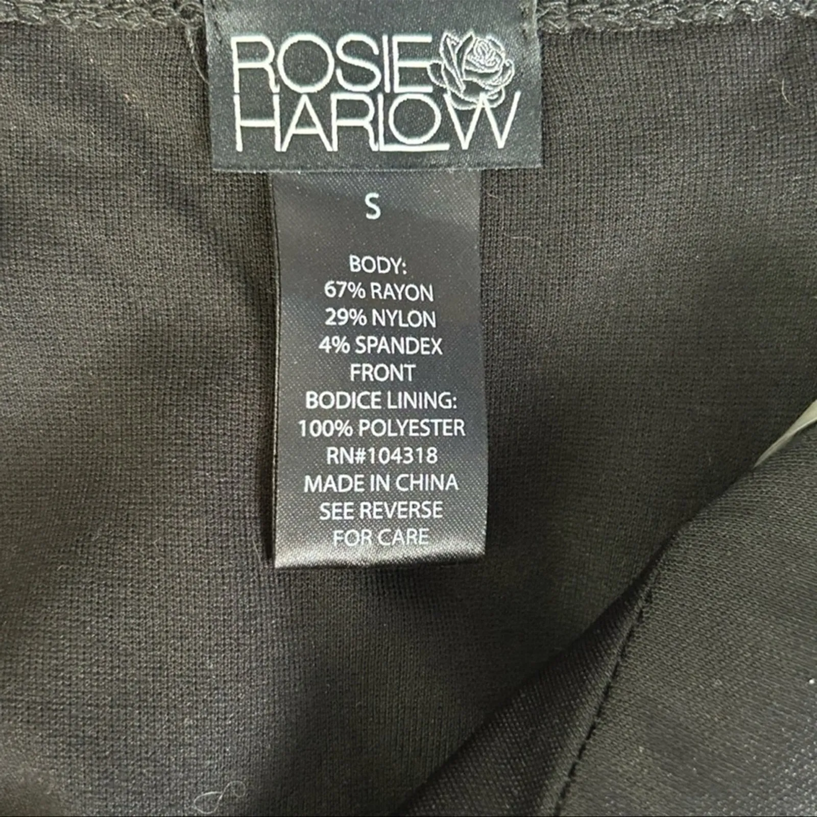 Rosie Harlow Black Scalloped Mini Dress Small Fit & Flare LBD - Image 12