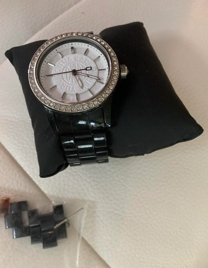 DKNY Black Watch With White Diamond Face  - Image 3