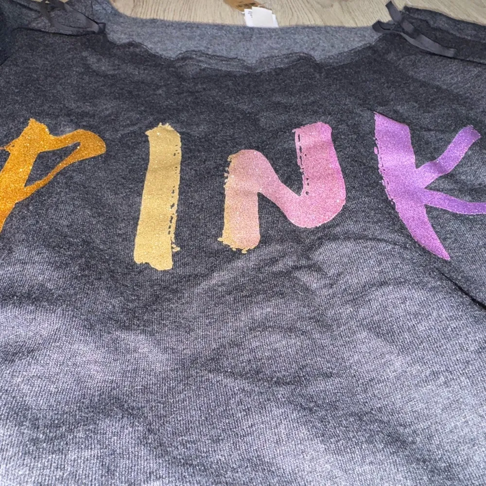 Victoria’s Secret pink bling sparkle sparkly jogger sweatpants crew sweatshirt - Image 6