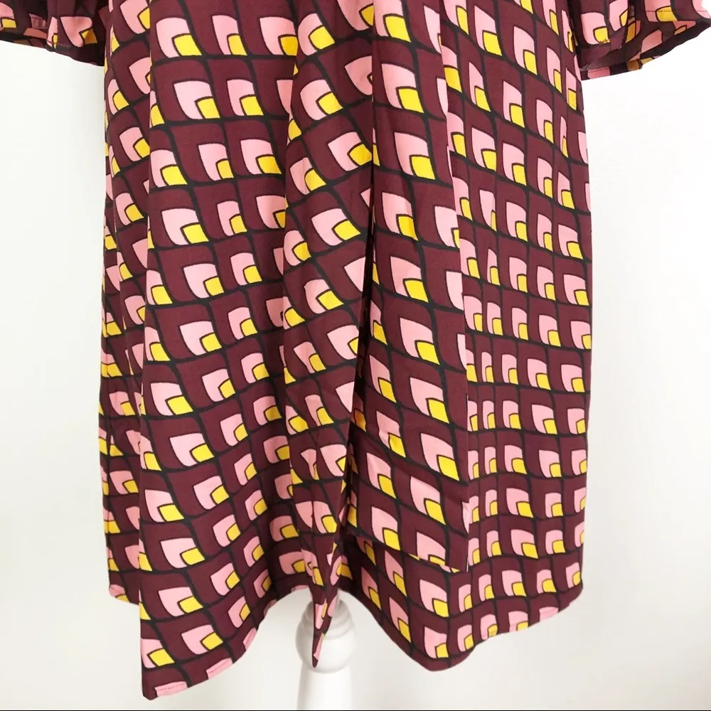 Halogen Tie Front Multi Color Printed Dress Size Small - Image 3