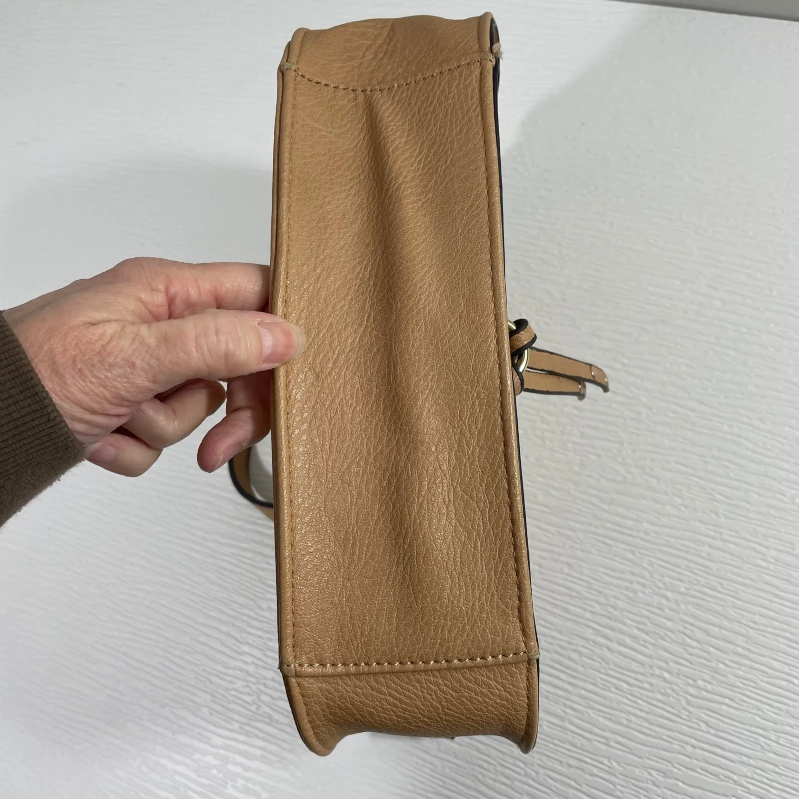 Sole Society Destin Satchel Camel Crossbody Bag Convertible Straps - Image 5