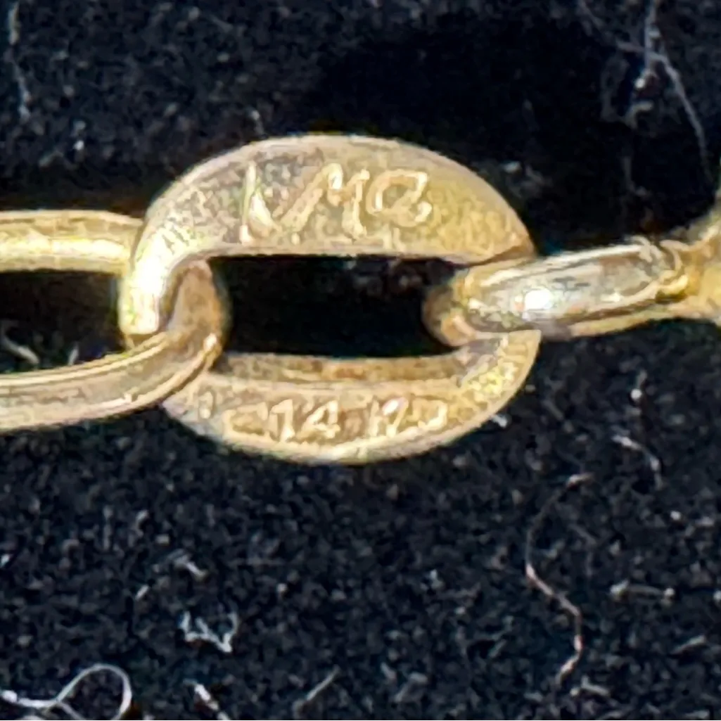 14K SOLID GOLD 'Figaro Link' Necklace Chain 4.4 Grams 16" Inches - Image 11