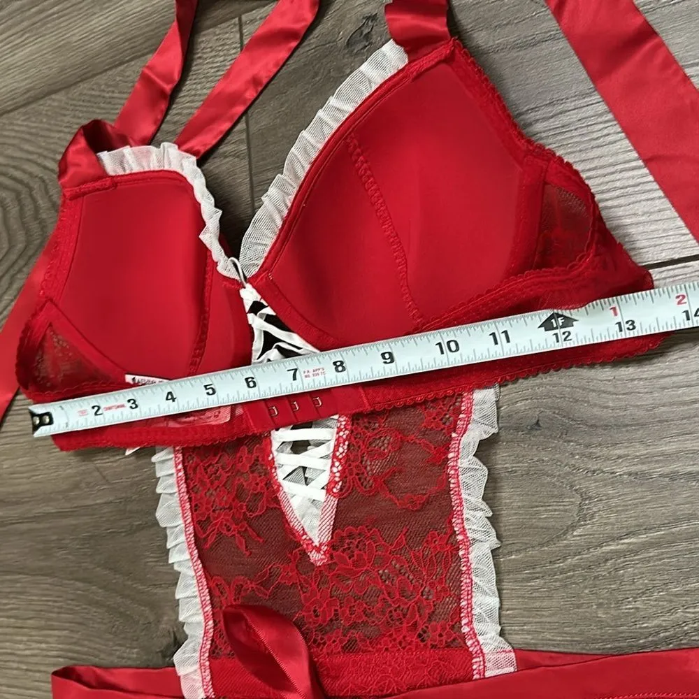 Victoria’s Secret Red‎ And White Apron Slip Size Medium - Image 12