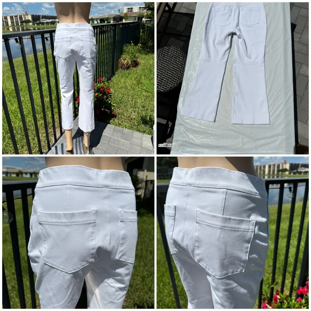 white  silver technology pull on pants sz S - Image 6