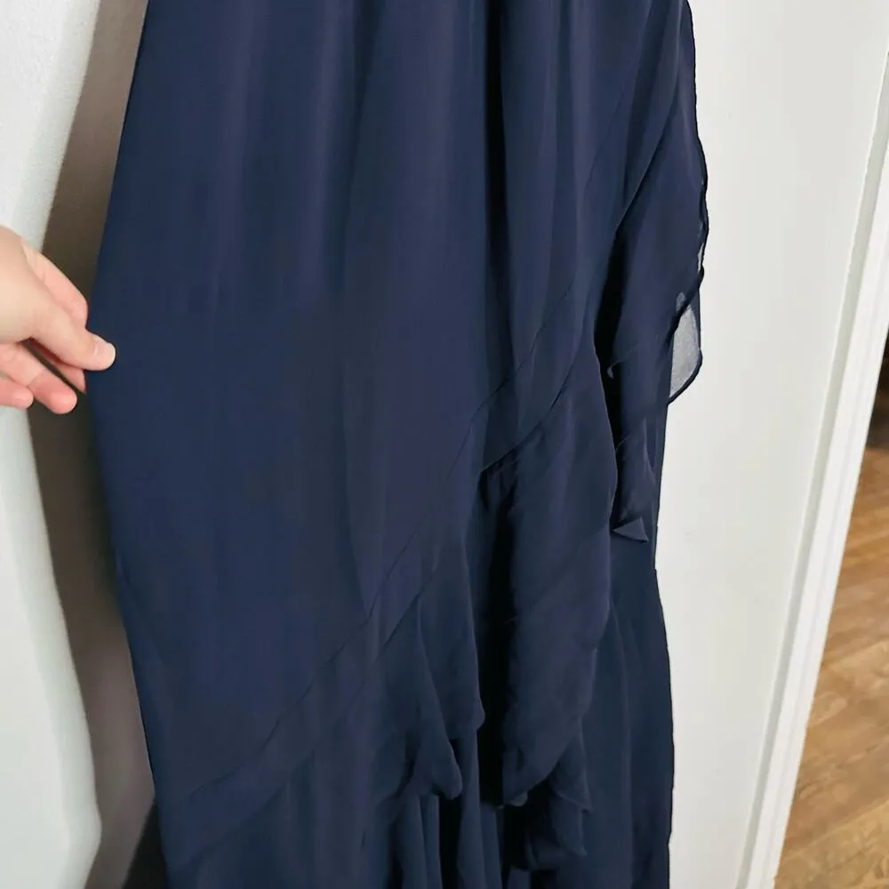 C/MEO COLLECTIVE Be About You Navy V-Neckline Long Gown Dress Size Medium - Image 11