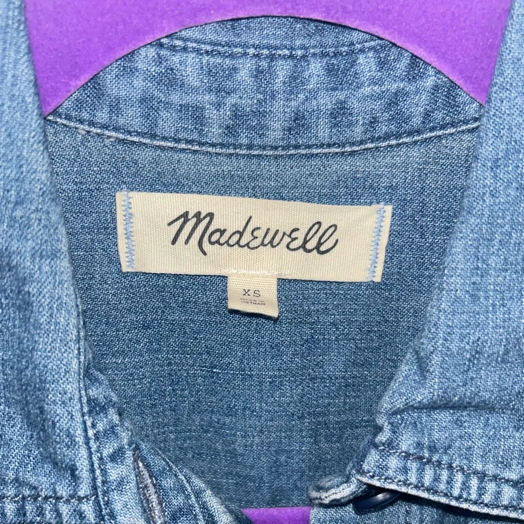 Madewell Blue Denim Mini Dress - Image 4