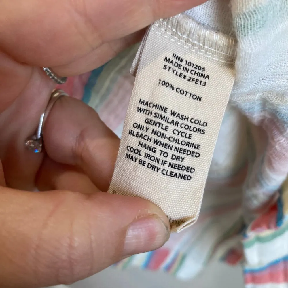 Soft Surrounding Senna Gauze Tunic Button Down Striped Blouse Size M - Image 9