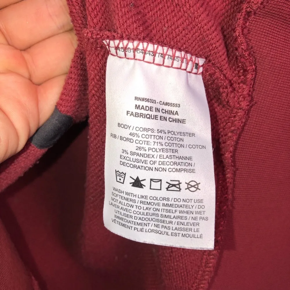 Nike Maroon  Embossed Crop Sweatshirt Size M - Image 5
