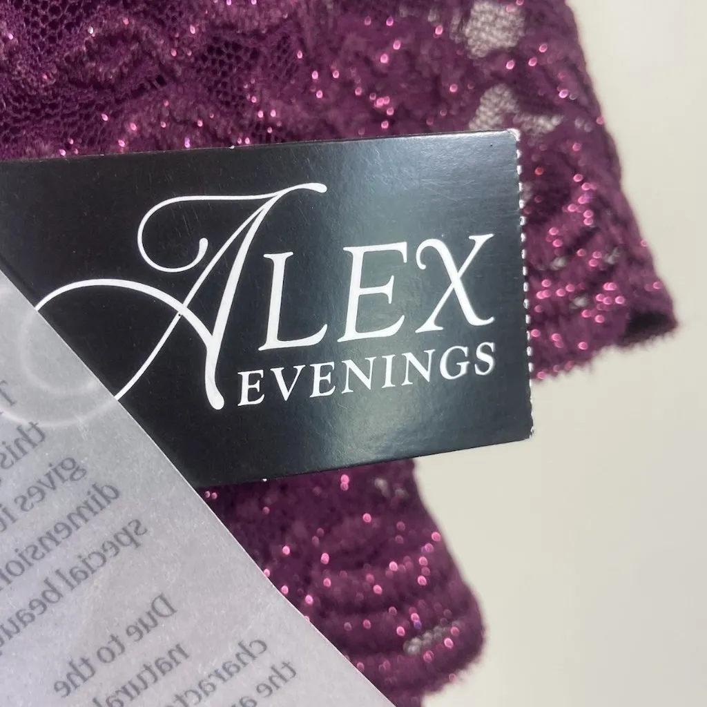 Alex Evenings Woman 16W Plum Lace Sequin Bodice Chiffon Mother‎ Of Bride Dress - Image 7