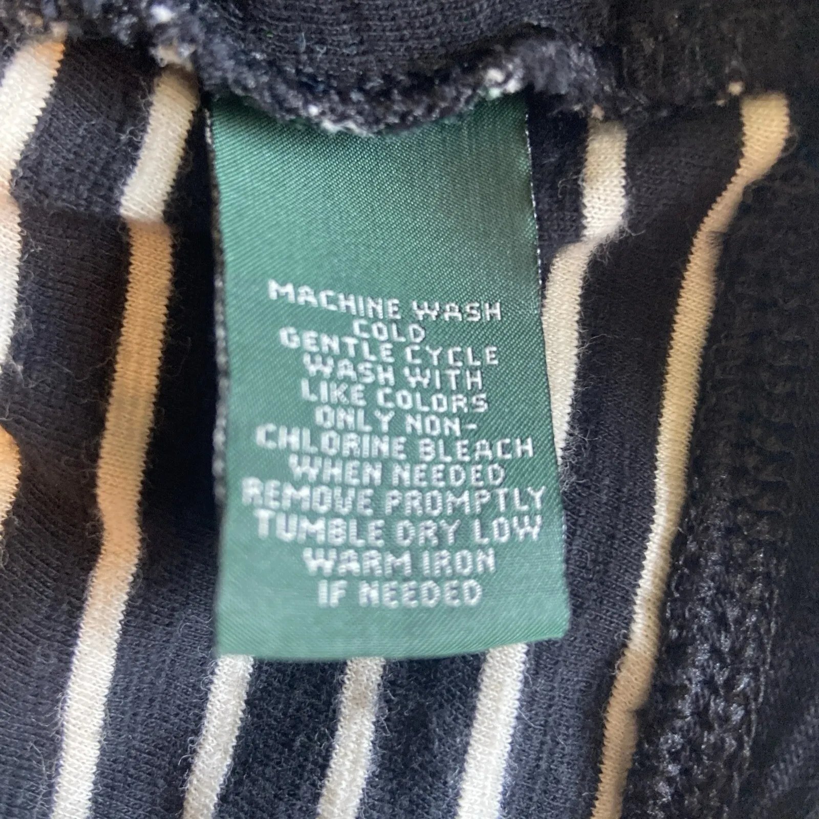 Ralph Lauren Women's Hooded Sweater Striped Black Cream Women's Size M Fisherman - Image 8