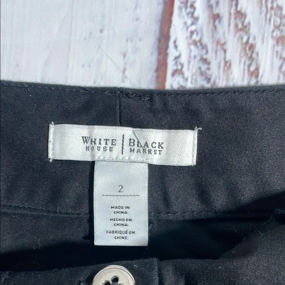 White House Black Market High Waist Black Shorts - Image 2