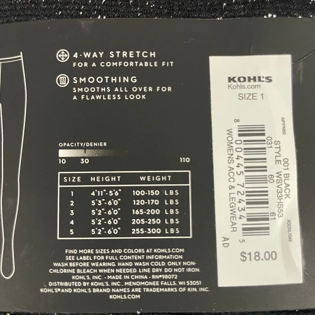 Brand new Simply Vera Vera Wang Black Runway Tights - Image 5