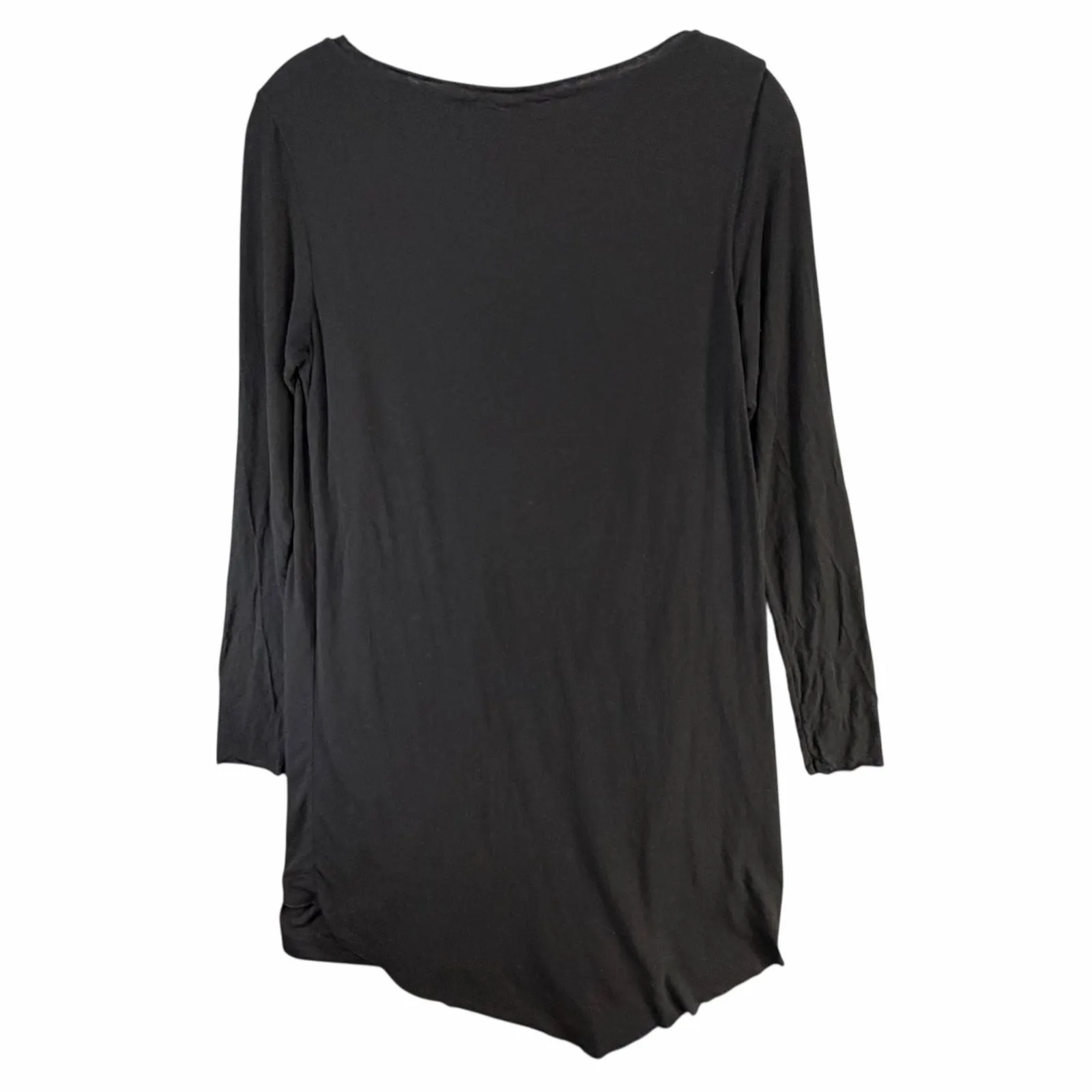 Transit Par Such T Shirt Dress M Black Modal Wool Stretch Asymmetric Lagenlook Size M - Image 6