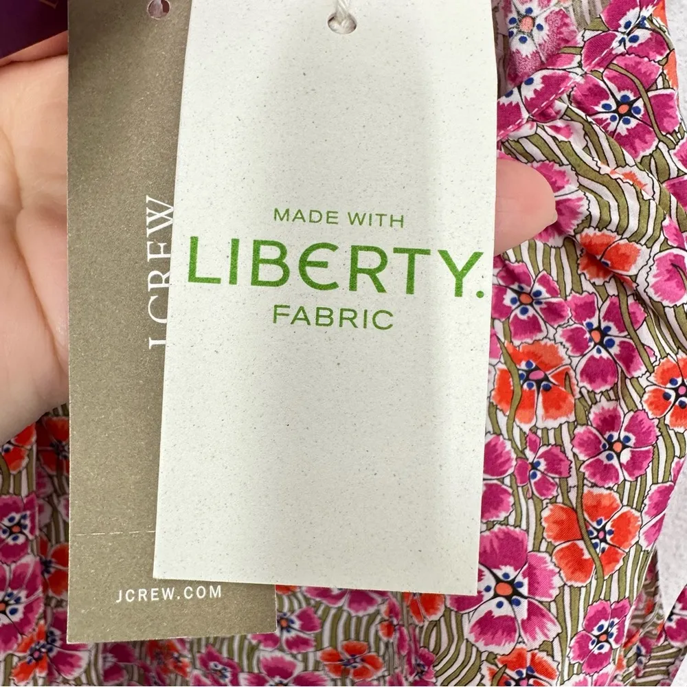 J. Crew x Liberty of London Bright Pink Floral Pink Sleeveless Shoulder Tie Tank - Image 6