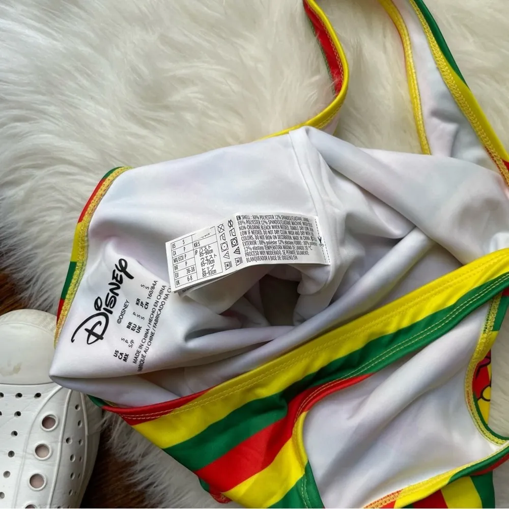 Mickey Mouse One Piece Swimsuit NWOT Green Yellow Red - Image 3