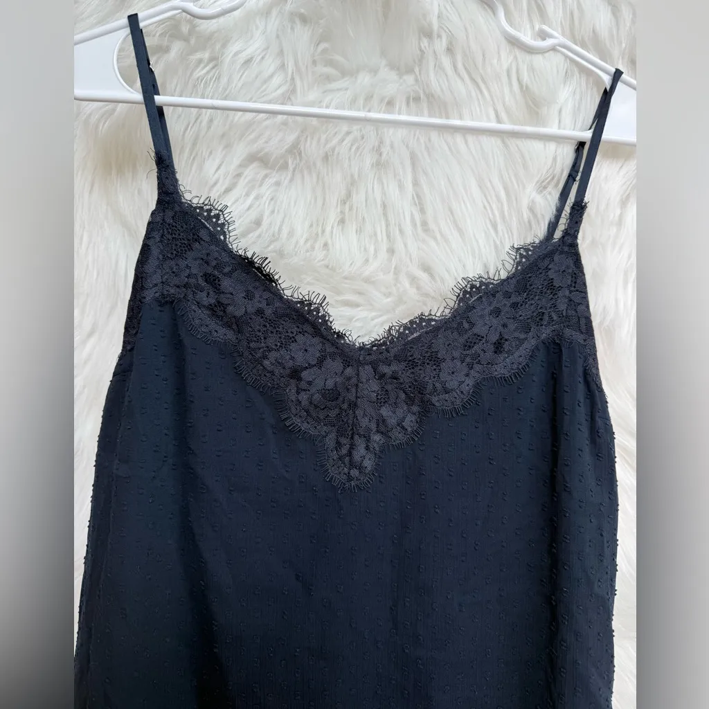 Abercrombie and Fitch navy lace woven polka dot cami - Image 7