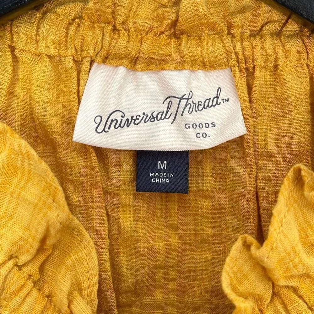 Universal Thread Goods Co Womens Ruffle Trim Bouse Top‎ Yellow Size Medium - Image 5