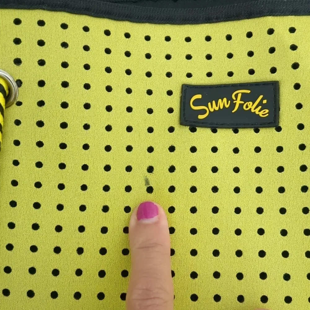 Sun Folie Neoprene Tote Bag with Rope Handle Yellow - Image 9