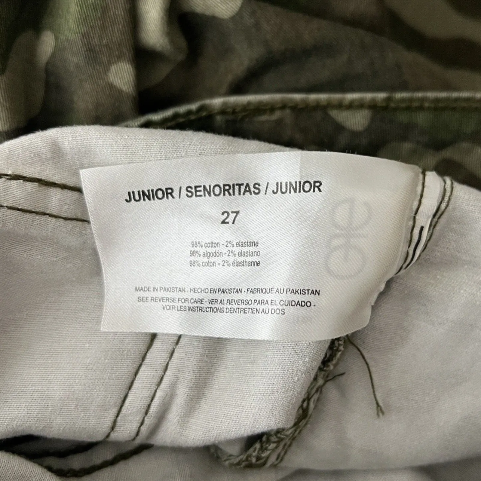 William Rast Jeans Womens 4 27" Green Brown Camo Skinny Camouflage‎ Destroyed - Image 7