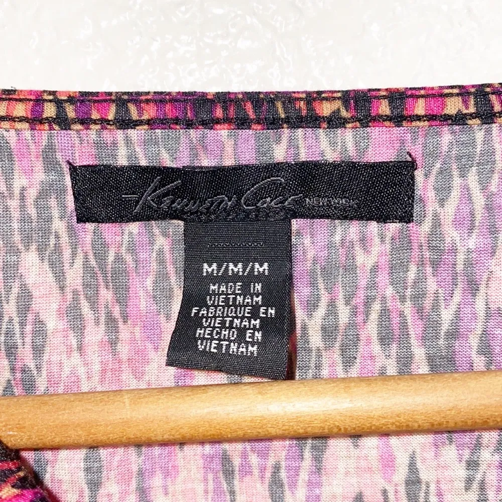 Kenneth Cole Patterned Colorful Cowl Neck Blouse - Image 6