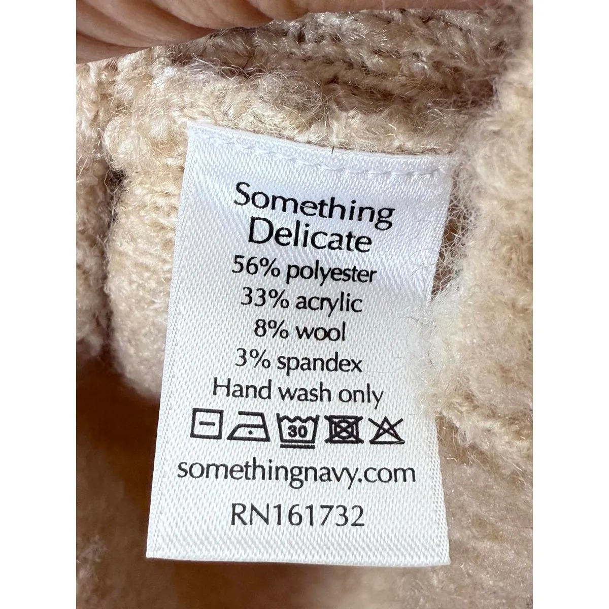 Something Navy Beige Ombré Poplin Collared Sweater - Size - Small - Image 6