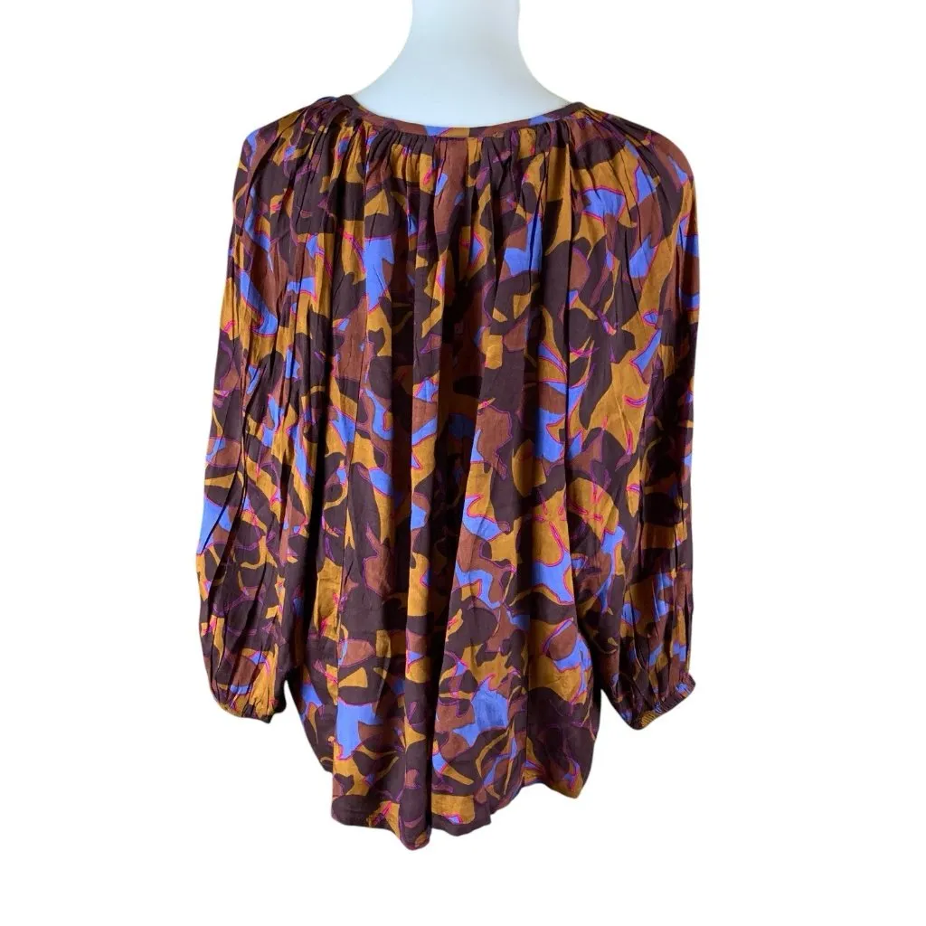 Roller Rabbit‎ Women’s Blouse Medium Multicolor Abstract Print 100% Viscose - Image 4