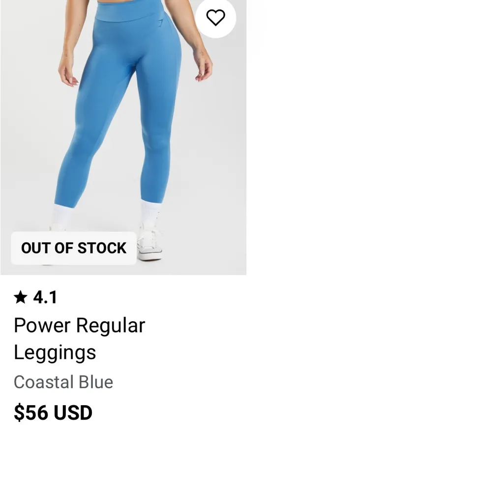 Gymshark Women's Coastal Blue Power Regular Leggings Size Large SOLD OUT online - Image 2
