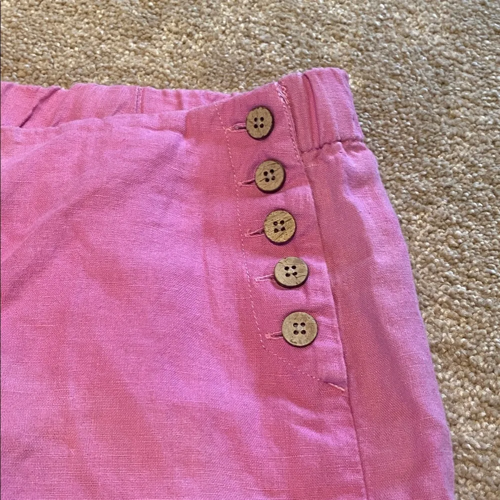 J. Jill Linen Sailor Pant Wide Leg Trouser Sugar Pink Size SP - Image 3