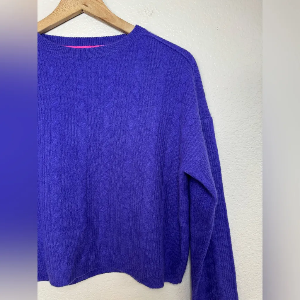 360 Cashmere Amelie Braided Cashmere Sweater in Purple size Small $389 - Image 6