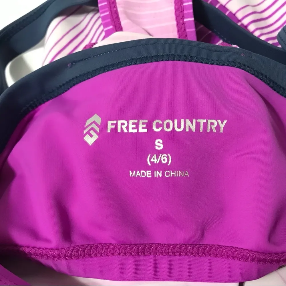 Free Country swimwear padded striped tankini top women’s size small 4-6 - Image 7