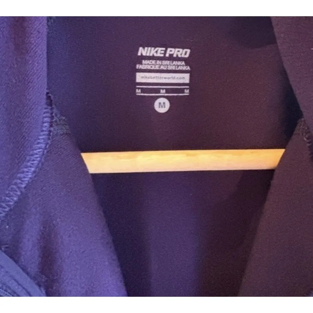 Nike Pro Dri Fit Running 1/2 Zip Women’s Purple Jacket Fleece Lined Medium - Image 3