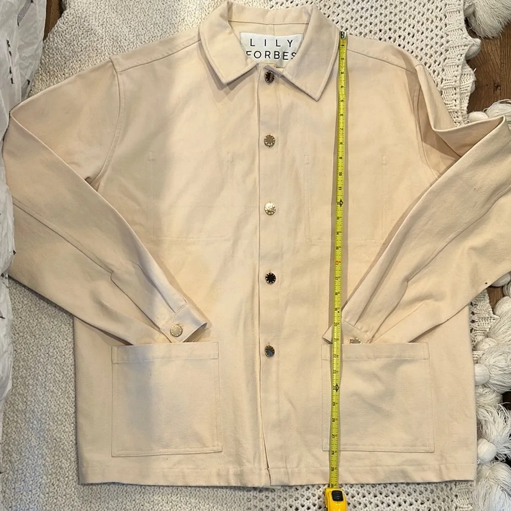 NWOT LILY FORBES WOMENS JACKET CREAM COLOR SIZE LARGE XL 100 % ORGANIC COTTON - Image 3