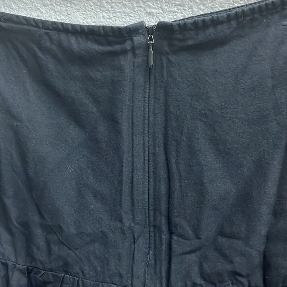 Vtg Black Tiered Maxi Skirt Small Nautical Beachy Vacation India Cotton - Image 7