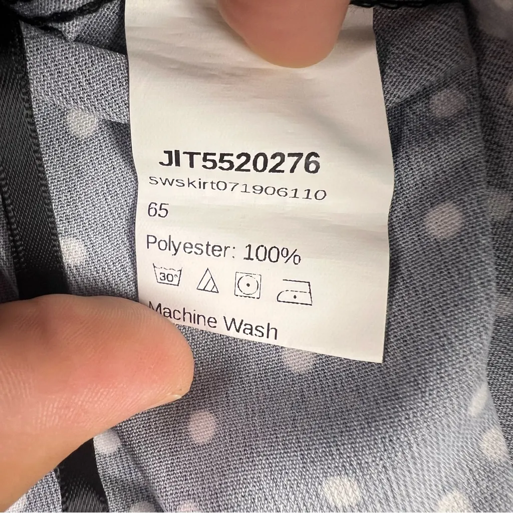 SHEIN Black Polka Dot Button Skirt, Polyester, Retro High Waist Mini - Image 6