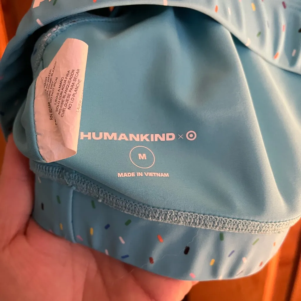 Humankind x Target Turquoise sprinkle swimsuit top in Medium Blue - Image 4