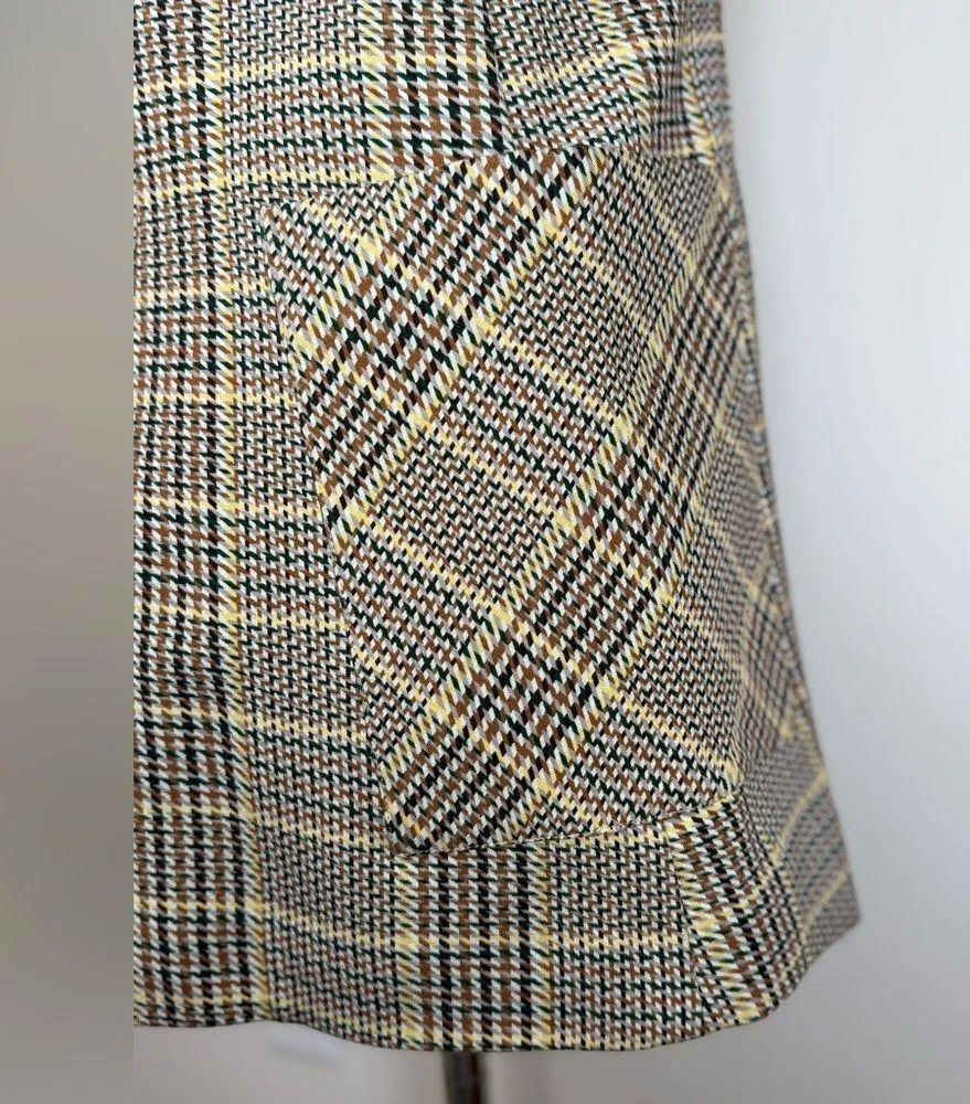 CAbi Pastime Blazer Jacket Multicolor Plaid Stretchy Rayon Blend Women's Size 0 - Image 7