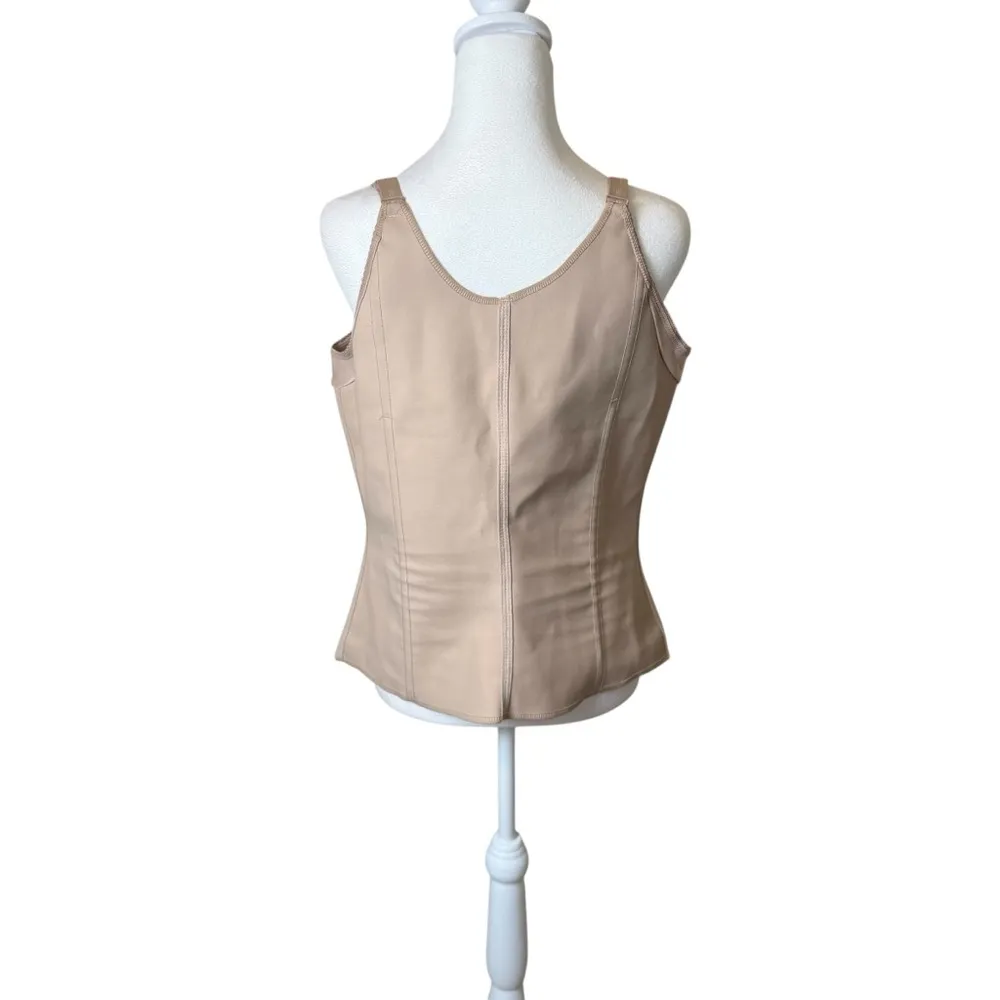 Squeem‎ Magical Lingerie Open Bust Miracle Vest Shapewear Rubber Cotton 2XL 26MV Tan Size 2X - Image 4