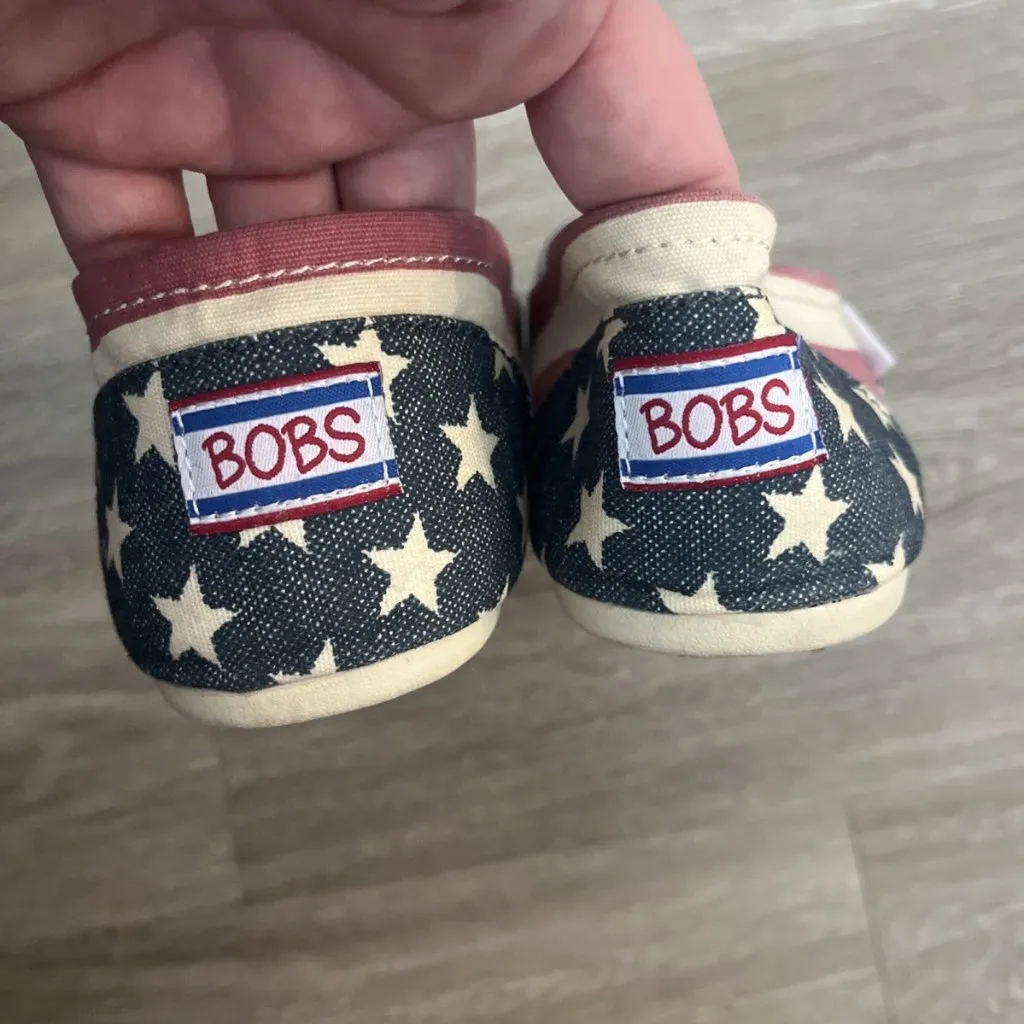 BOBS by Skechers USA American Flag Red White Blue Slip On Casual Flats Womens 11 - Image 3