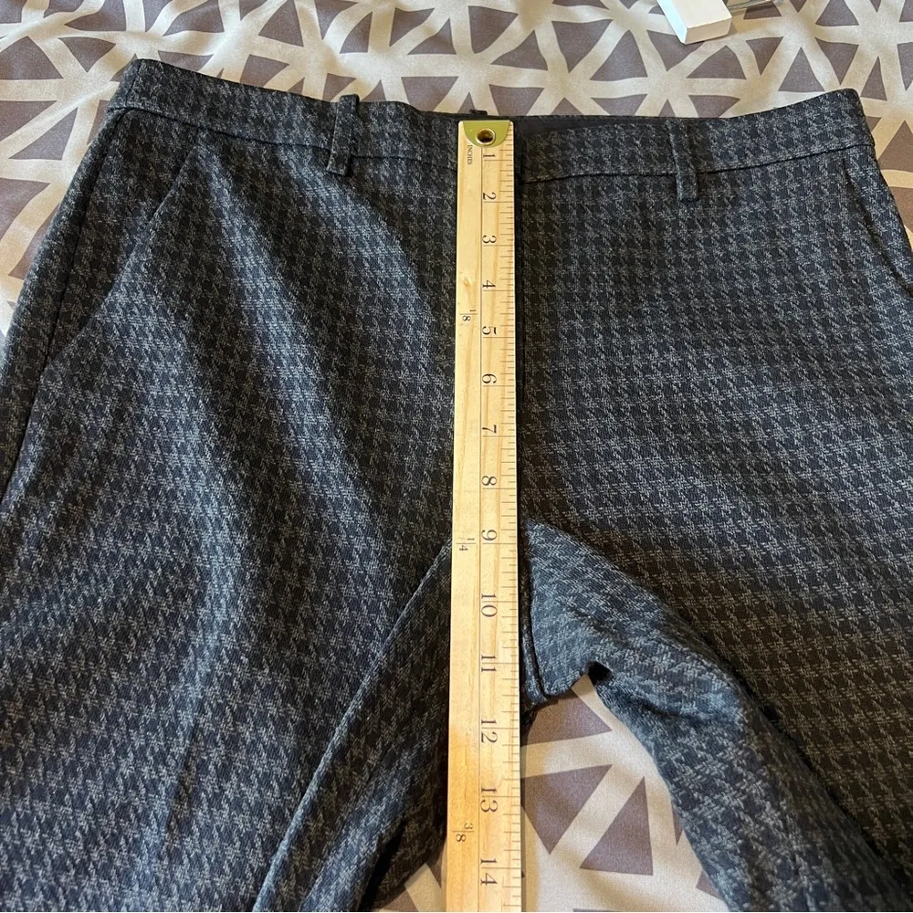 Theory Stretch Knit Twill Houndstooth Tailored Trouser Pants Straight Leg Size 6 - Image 13
