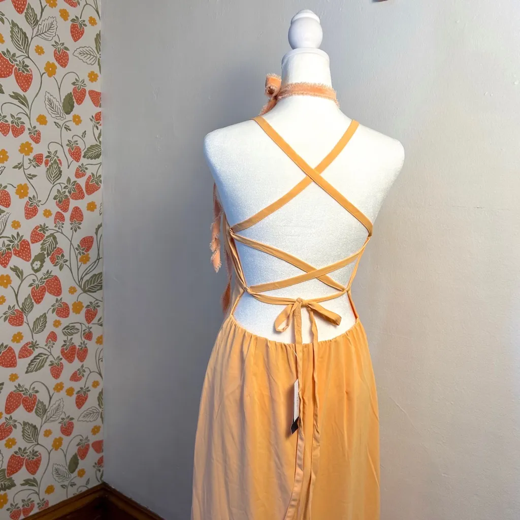 Abercrombie & Fitch NWT Best Dressed Ruched Strappy Midi Dress - Image 9