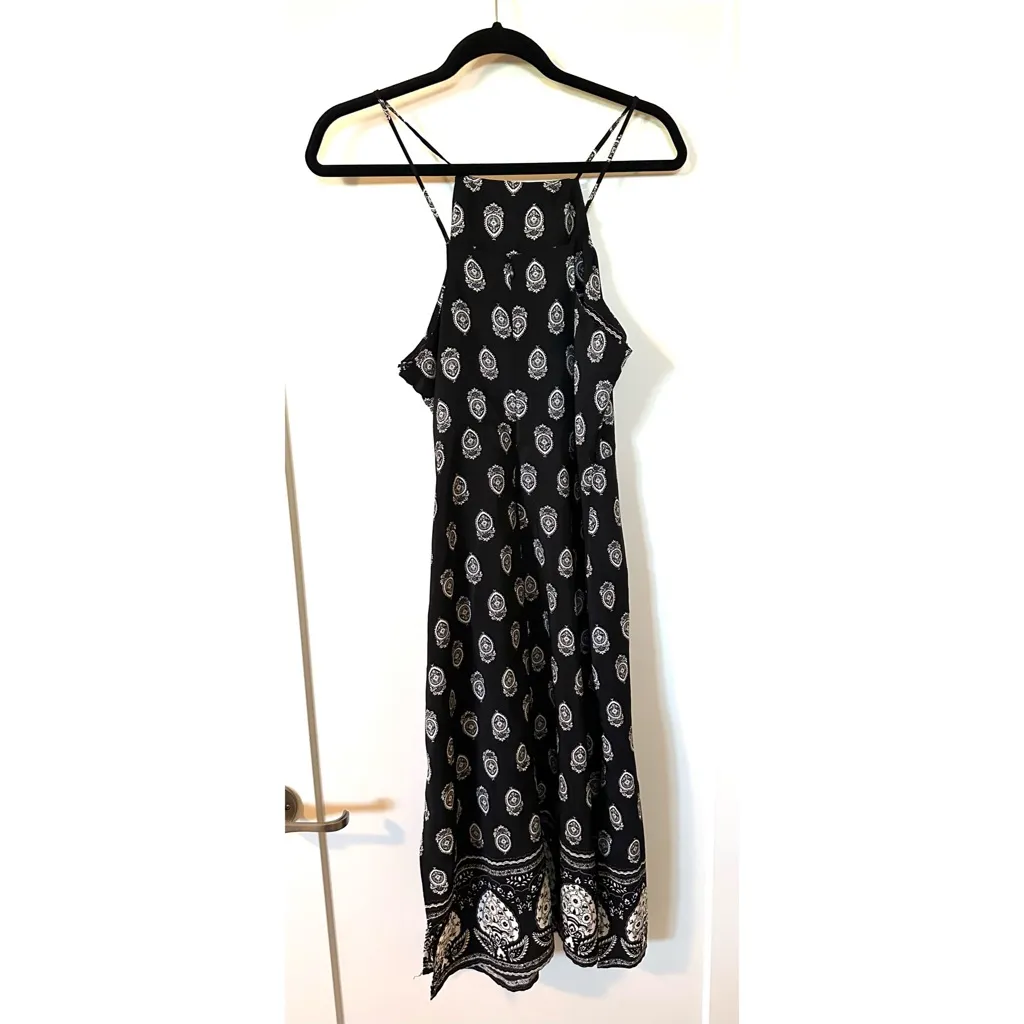 Respeito Black Print Midi Dress Size L - Image 8